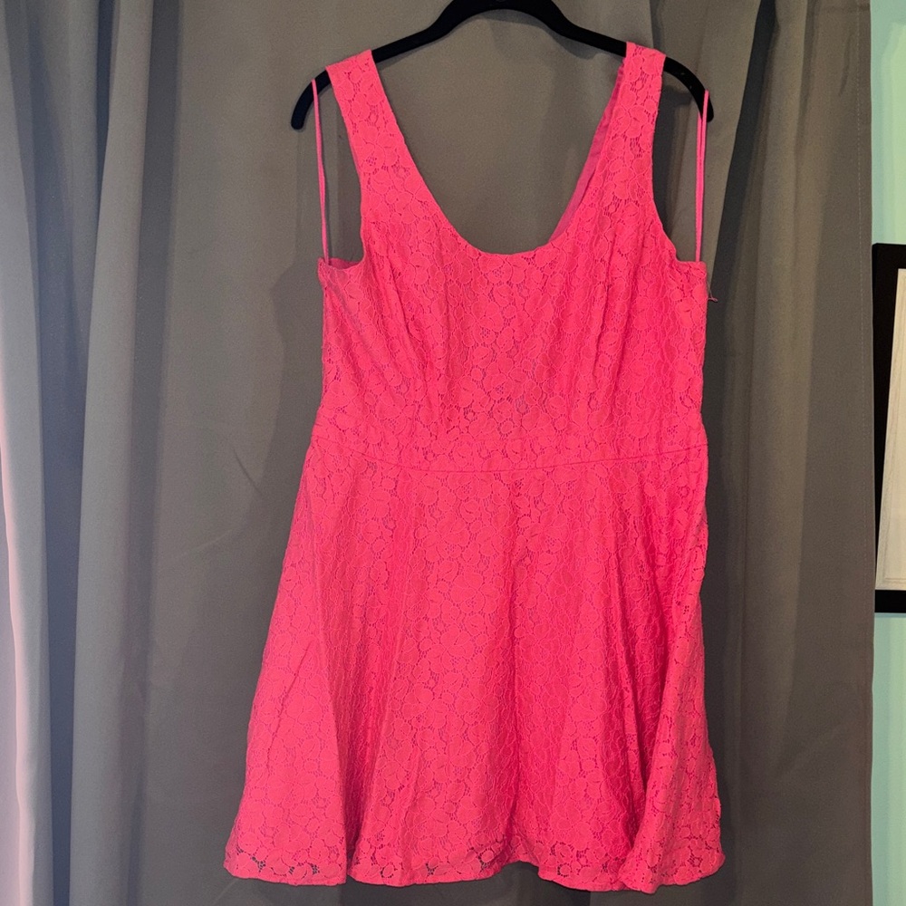 Aeropostale Hot Pink Lace Skater Dress